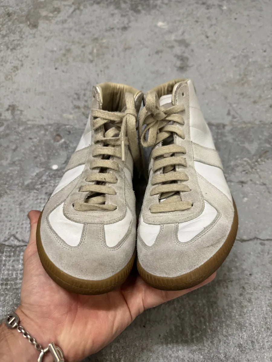 Maison Margiela Replica White Beige Army Gatts High Sneakers VCEMnwk 3