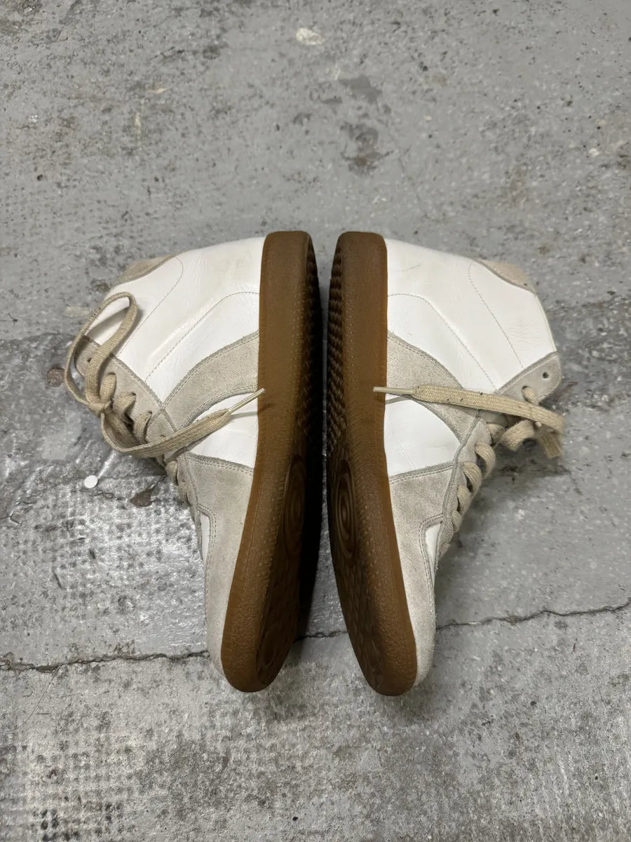 Maison Margiela Replica White Beige Army Gatts High Sneakers VCEMnwk 4