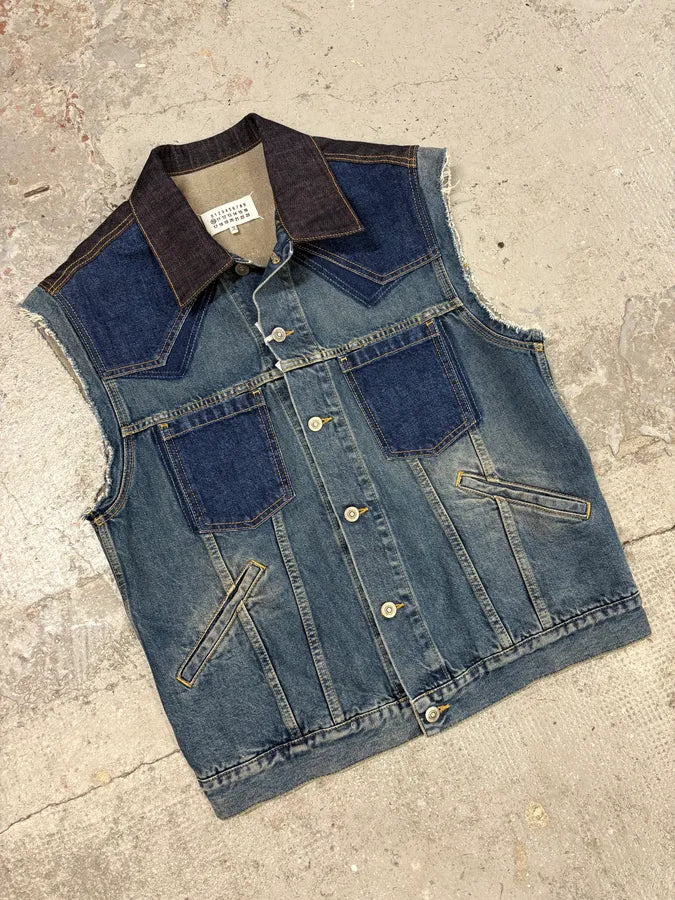 Maison Margiela Reworked Sleeveless Denim Jacket (M/L) cIfIKQo 5