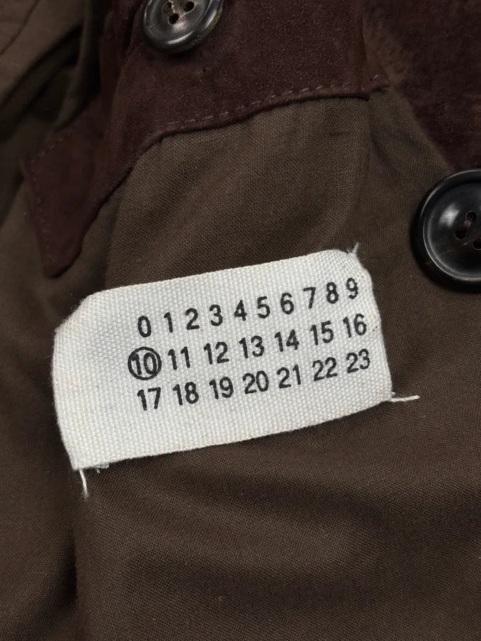 AW2005 Maison Martin Margiela Suede Leather Fitted Trench Coat  Ptbzvnf 11