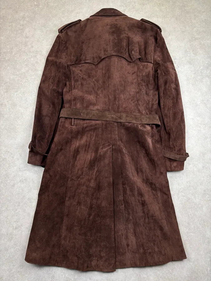 AW2005 Maison Martin Margiela Suede Leather Fitted Trench Coat  Ptbzvnf 4