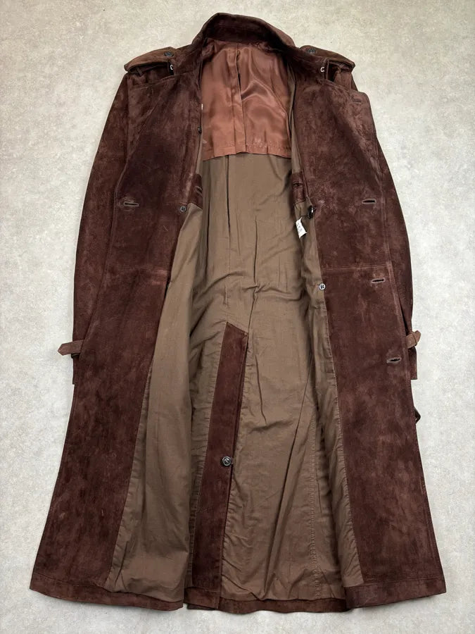 AW2005 Maison Martin Margiela Suede Leather Fitted Trench Coat  Ptbzvnf 6