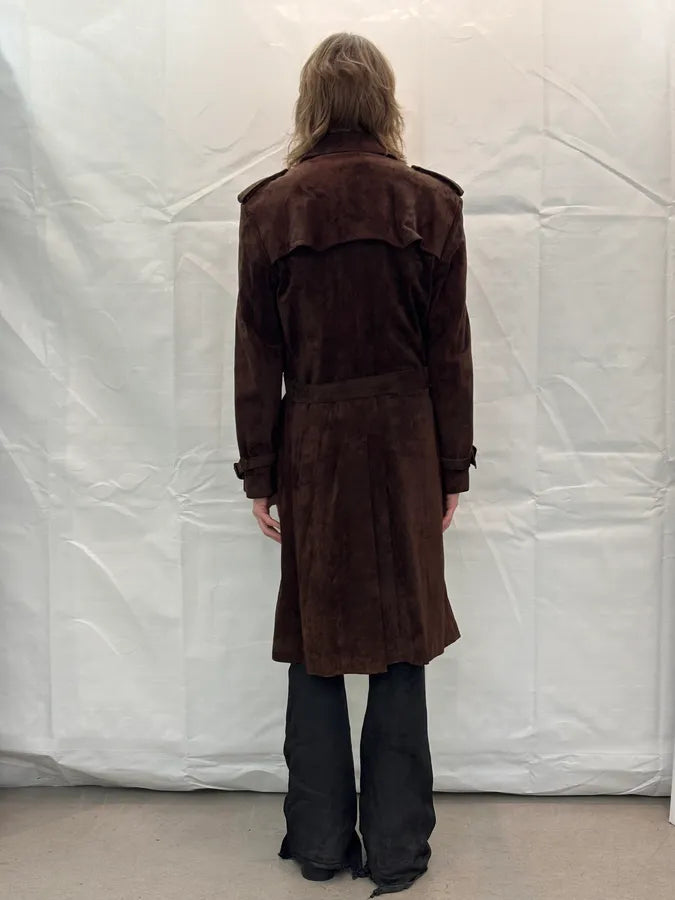 AW2005 Maison Martin Margiela Suede Leather Fitted Trench Coat  Ptbzvnf 2