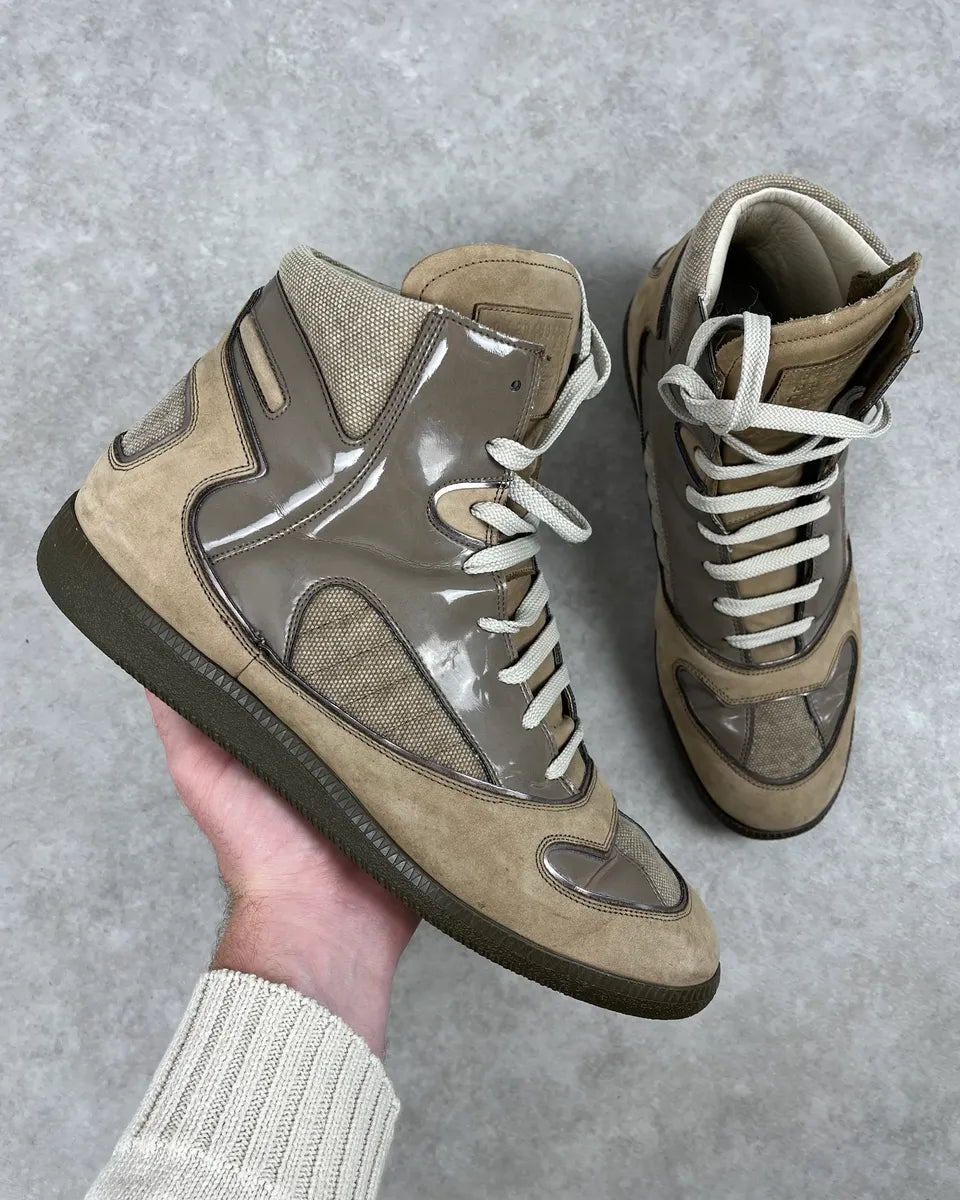 Maison Margiela Beige & Taupe Leather High-Top Sneakers BNHNKHc 0