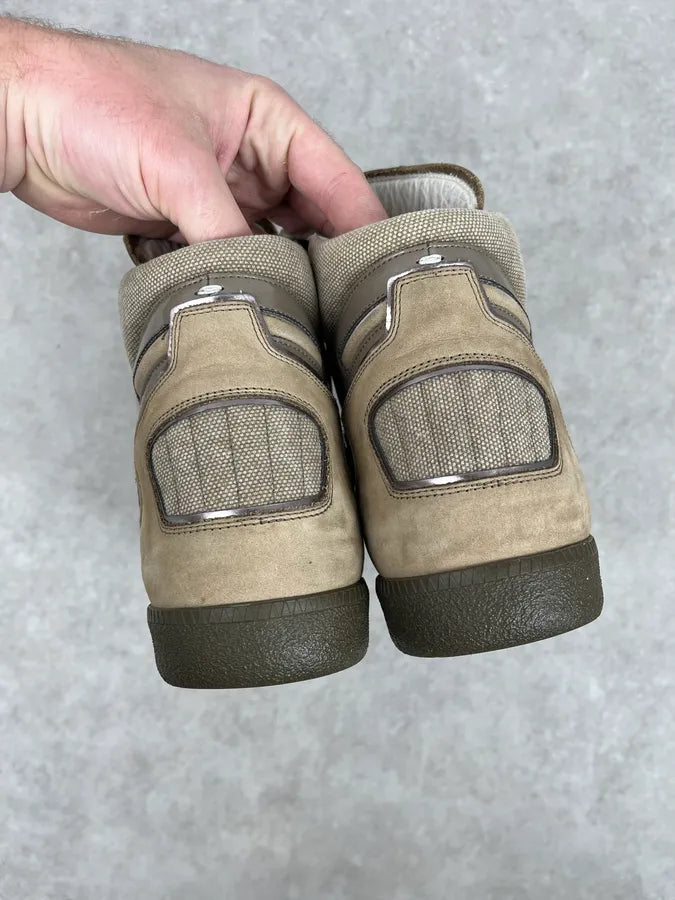 Maison Margiela Beige & Taupe Leather High-Top Sneakers BNHNKHc 7