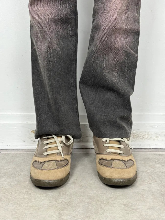Maison Margiela Beige & Taupe Leather High-Top Sneakers BNHNKHc 1