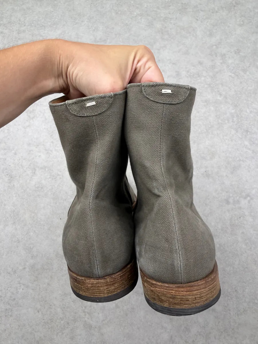 Maison Margiela Taupe Grey Canvas Boots txbkqgR 5