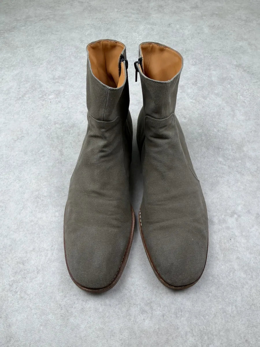 Maison Margiela Taupe Grey Canvas Boots txbkqgR 4