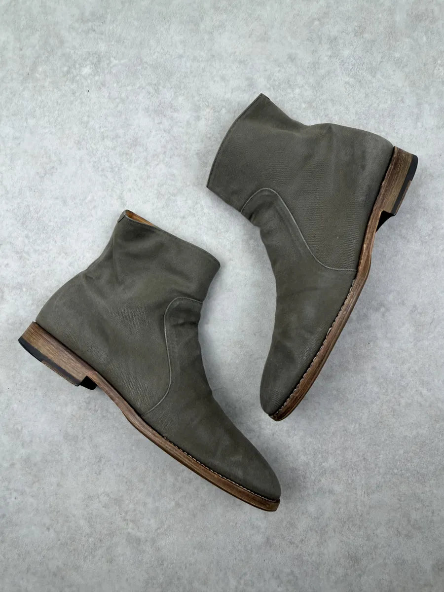 Maison Margiela Taupe Grey Canvas Boots txbkqgR 1