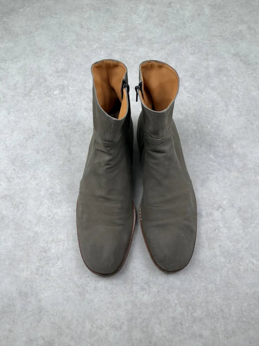 Maison Margiela Taupe Grey Canvas Boots txbkqgR 3