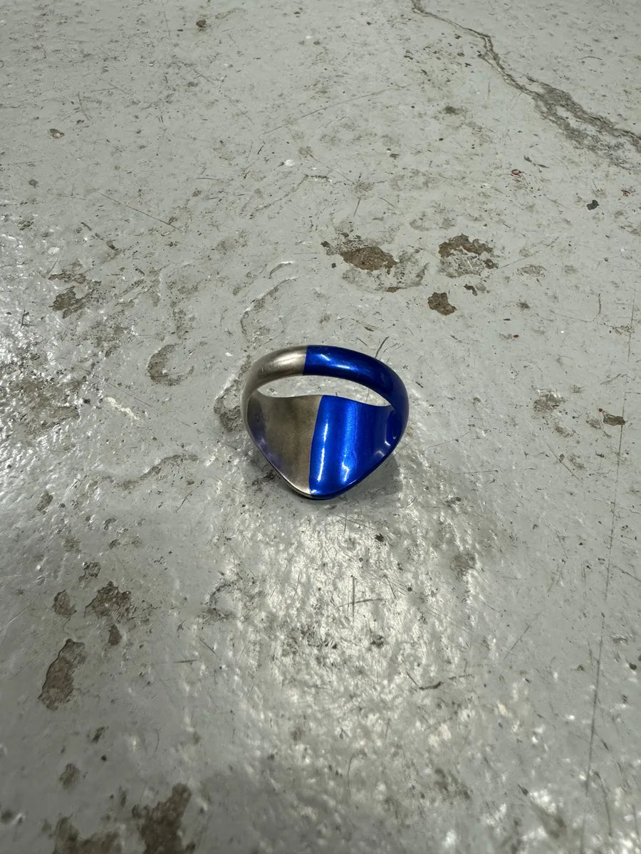 Maison Margiela Two Tone Silver Blue Ring csowVOi 1