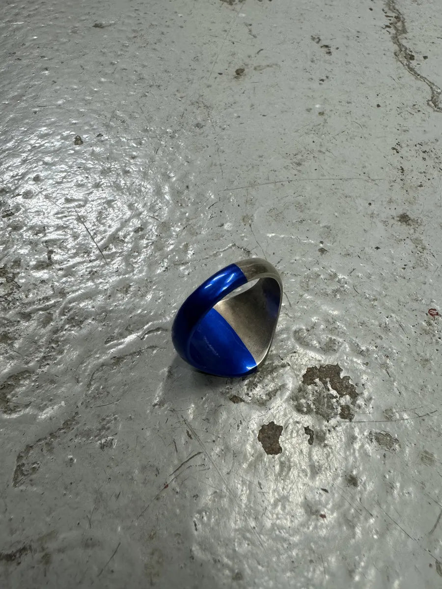 Maison Margiela Two Tone Silver Blue Ring csowVOi 2