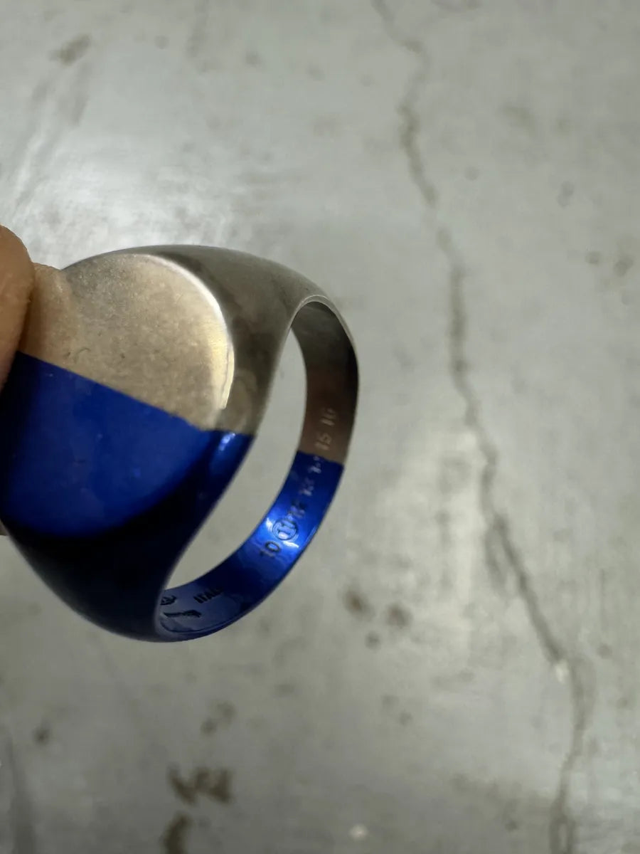 Maison Margiela Two Tone Silver Blue Ring csowVOi 5