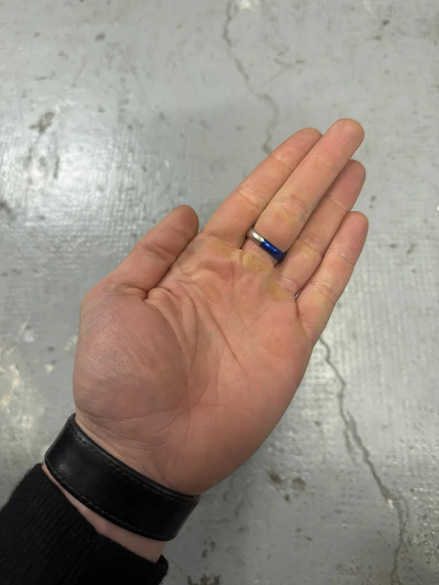 Maison Margiela Two Tone Silver Blue Ring csowVOi 6