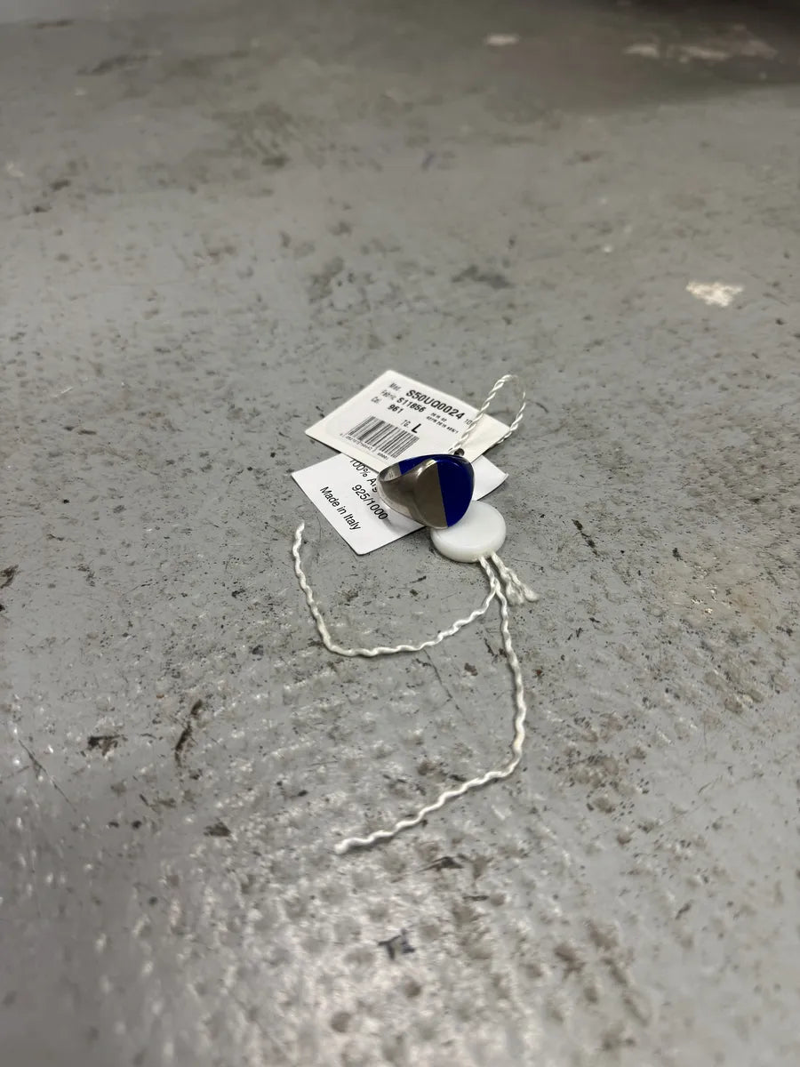 Maison Margiela Two Tone Silver Blue Ring csowVOi 8