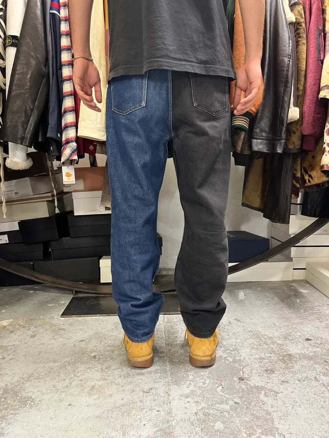 AW2019 Maison Margiela Two Tones Black & Navy Denim Jeans ZjOYBjl 3