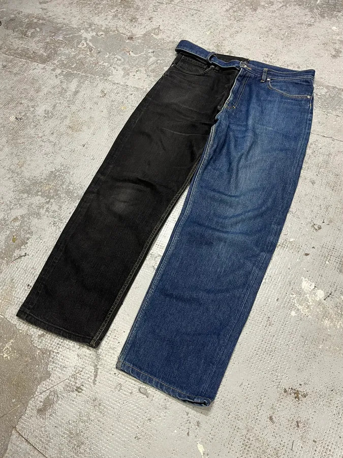 AW2019 Maison Margiela Two Tones Black & Navy Denim Jeans ZjOYBjl 4