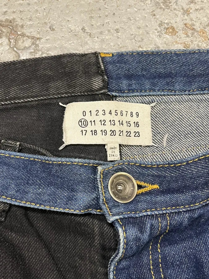 AW2019 Maison Margiela Two Tones Black & Navy Denim Jeans ZjOYBjl 10
