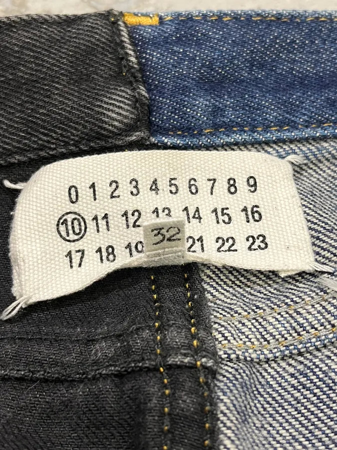 AW2019 Maison Margiela Two Tones Black & Navy Denim Jeans ZjOYBjl 12