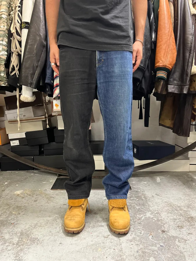 AW2019 Maison Margiela Two Tones Black & Navy Denim Jeans ZjOYBjl 1