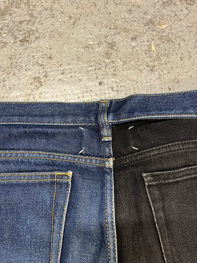 AW2019 Maison Margiela Two Tones Black & Navy Denim Jeans ZjOYBjl 9