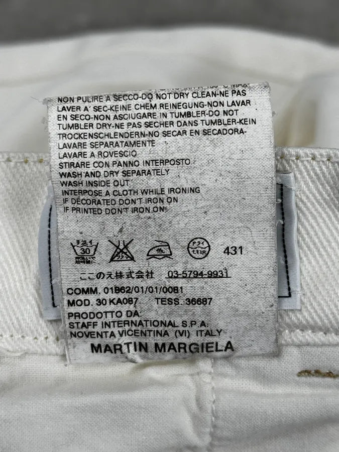 SS2008 Maison Martin Margiela White Classic Slim Denim Jeans KrWFkHl 11