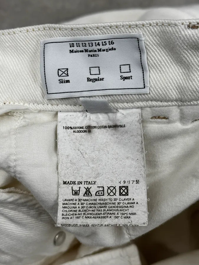 SS2008 Maison Martin Margiela White Classic Slim Denim Jeans KrWFkHl 10