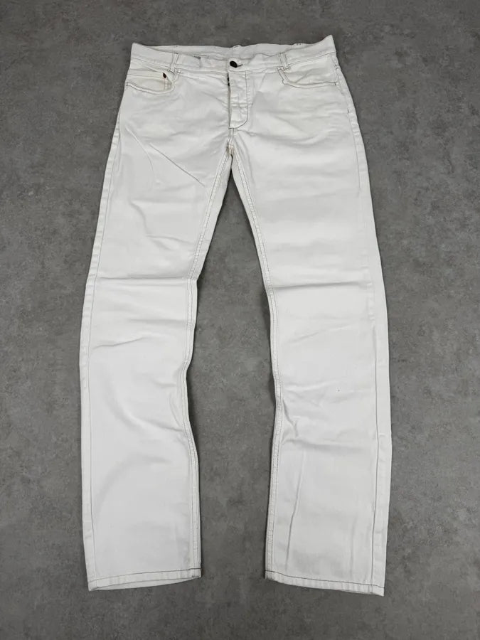 SS2008 Maison Martin Margiela White Classic Slim Denim Jeans KrWFkHl 0
