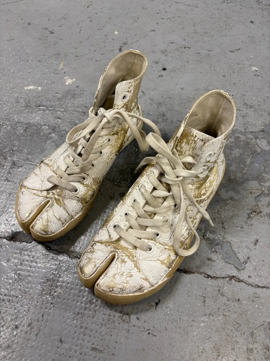 Maison Margiela White Gold Tabi High Shoes wjxJtVQ 4