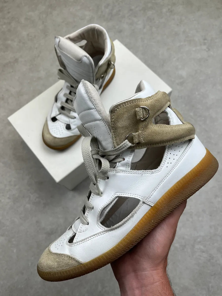 Maison Margiela White Leather High Perfored Sneakers fqxPQti 0