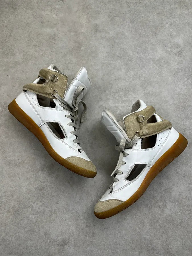 Maison Margiela White Leather High Perfored Sneakers fqxPQti 1