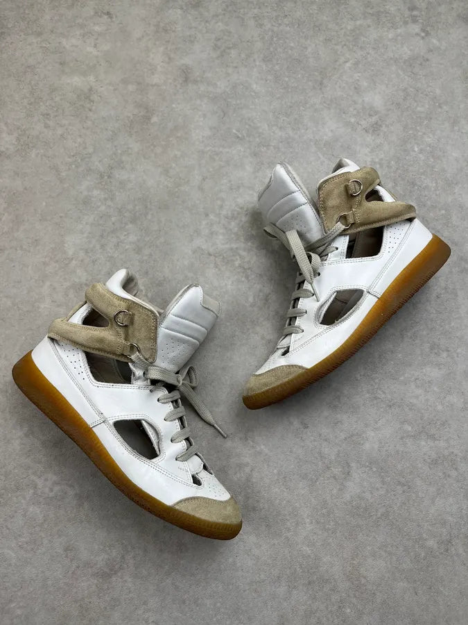 Maison Margiela White Leather High Perfored Sneakers fqxPQti 2