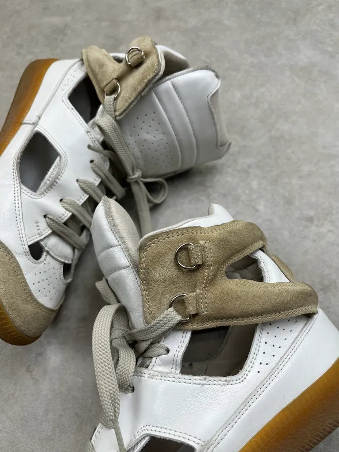 Maison Margiela White Leather High Perfored Sneakers fqxPQti 3