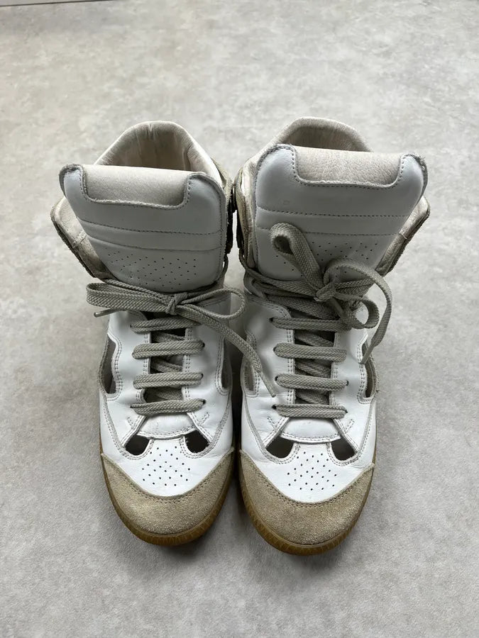 Maison Margiela White Leather High Perfored Sneakers fqxPQti 4