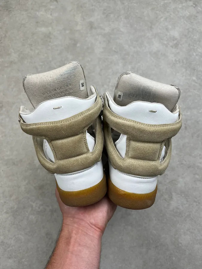 Maison Margiela White Leather High Perfored Sneakers fqxPQti 5