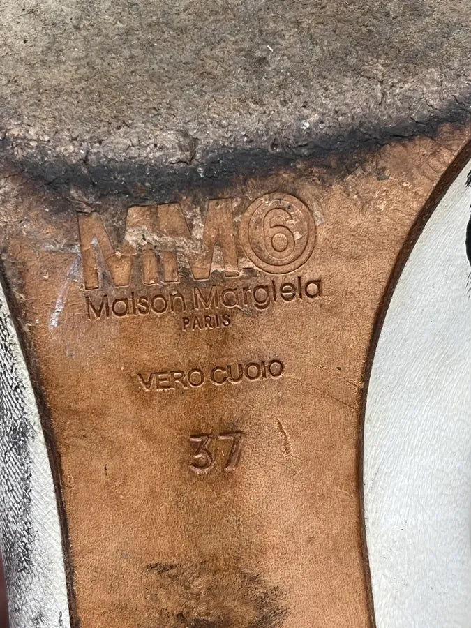 Maison Margiela White Painted Abstract Heels Boots CJPVgiM 8