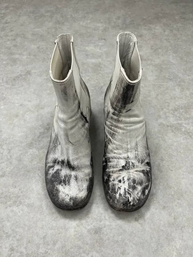 Maison Margiela White Painted Abstract Heels Boots CJPVgiM 4
