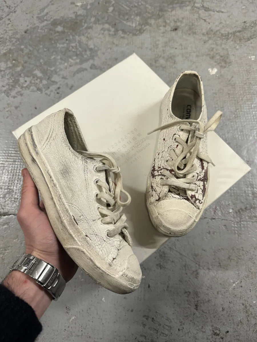 Maison Margiela x Converse Black & White Cracked Painted Shoes (37.5eu/us5) 0