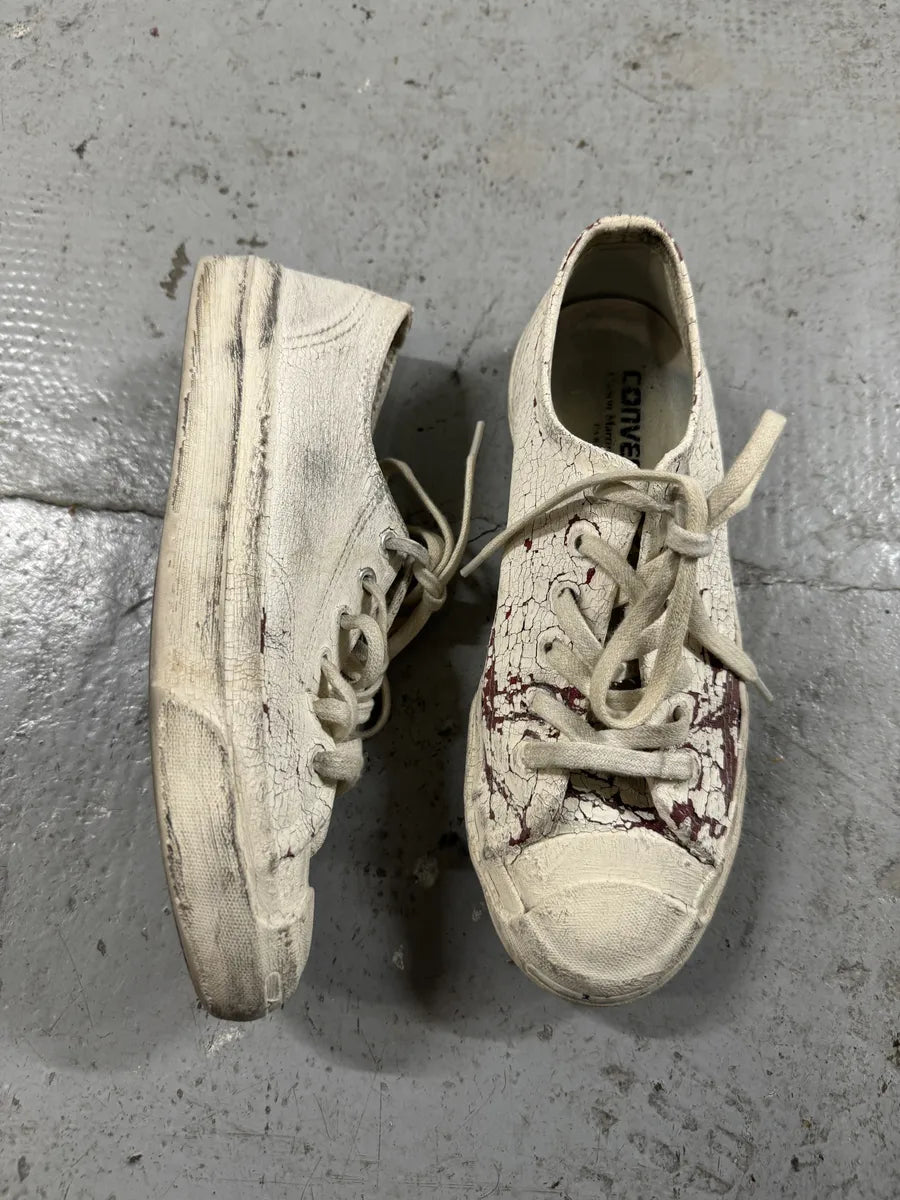 Maison Margiela x Converse Black & White Cracked Painted Shoes (37.5eu/us5) 4
