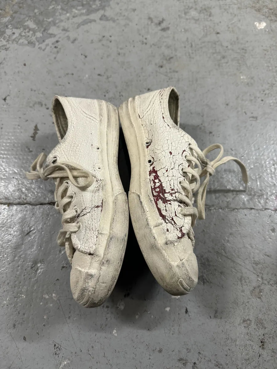 Maison Margiela x Converse Black & White Cracked Painted Shoes (37.5eu/us5) 5