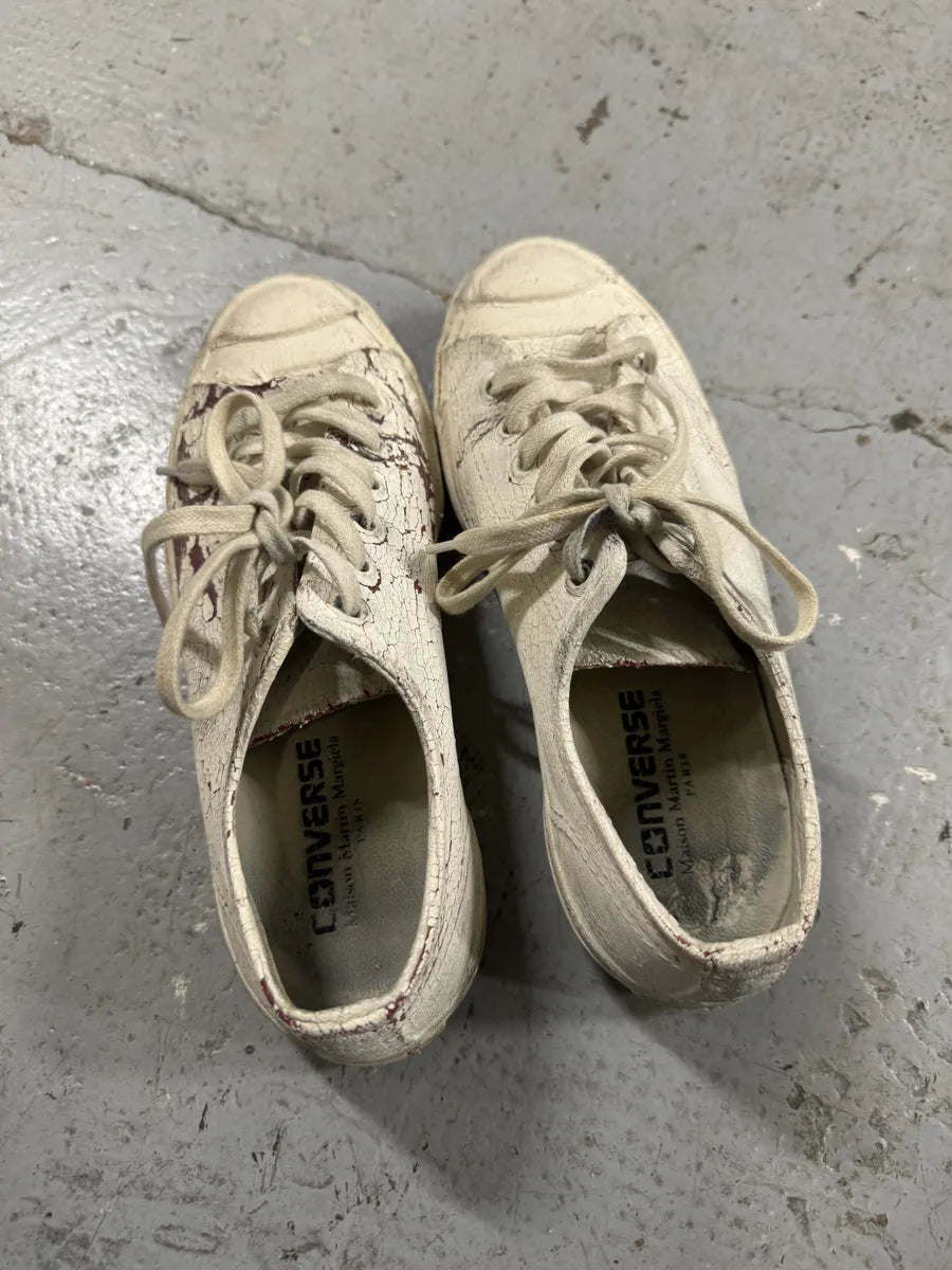 Maison Margiela x Converse Black & White Cracked Painted Shoes (37.5eu/us5) 7