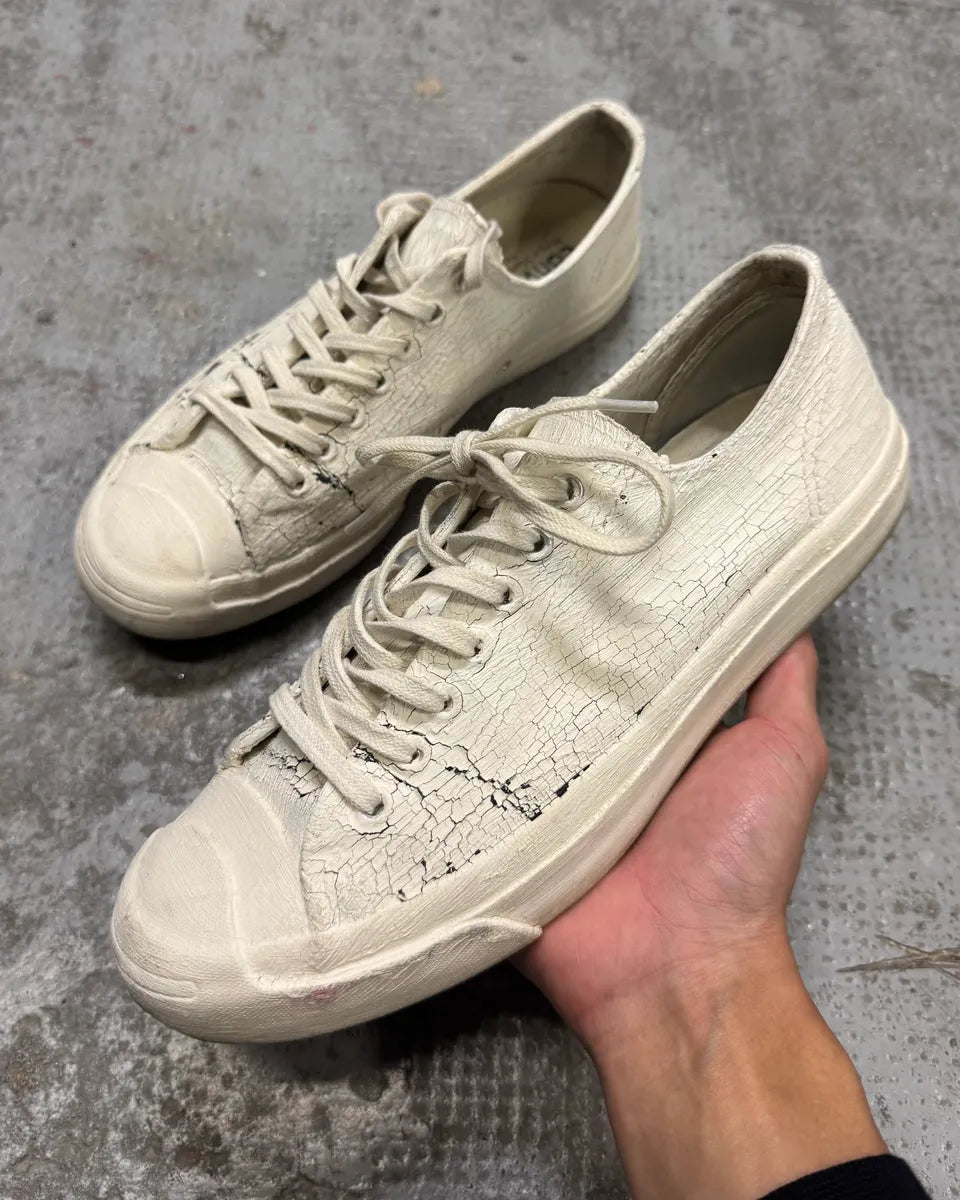 Maison Margiela x Converse White Cracked Leather Low Shoes (41.5eu/us8) QPtZveT 0