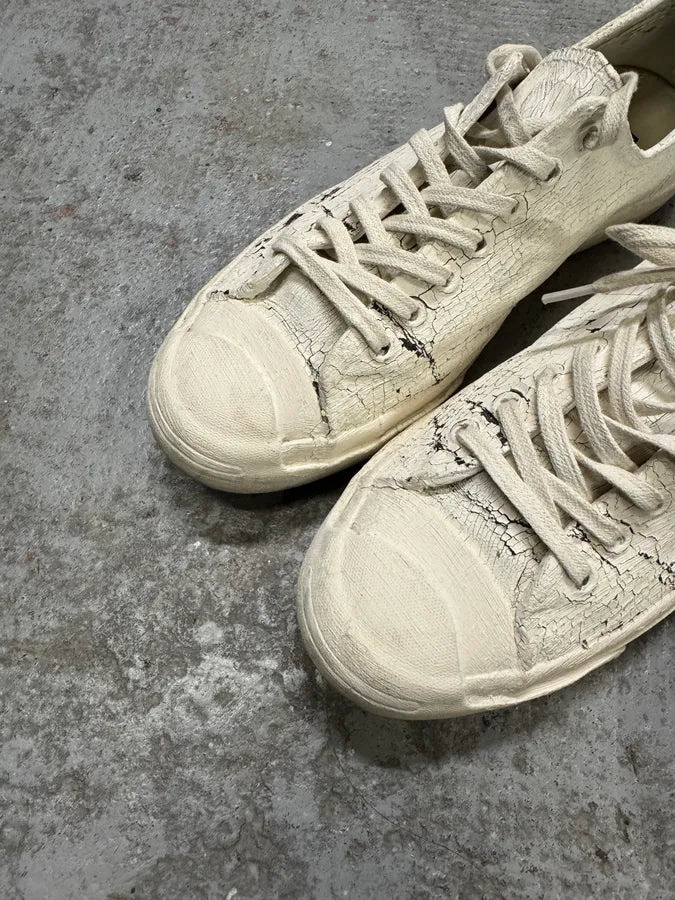 Maison Margiela x Converse White Cracked Leather Low Shoes (41.5eu/us8) QPtZveT 3