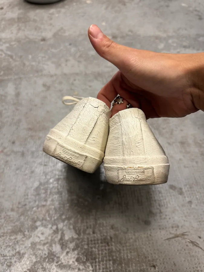 Maison Margiela x Converse White Cracked Leather Low Shoes (41.5eu/us8) QPtZveT 4