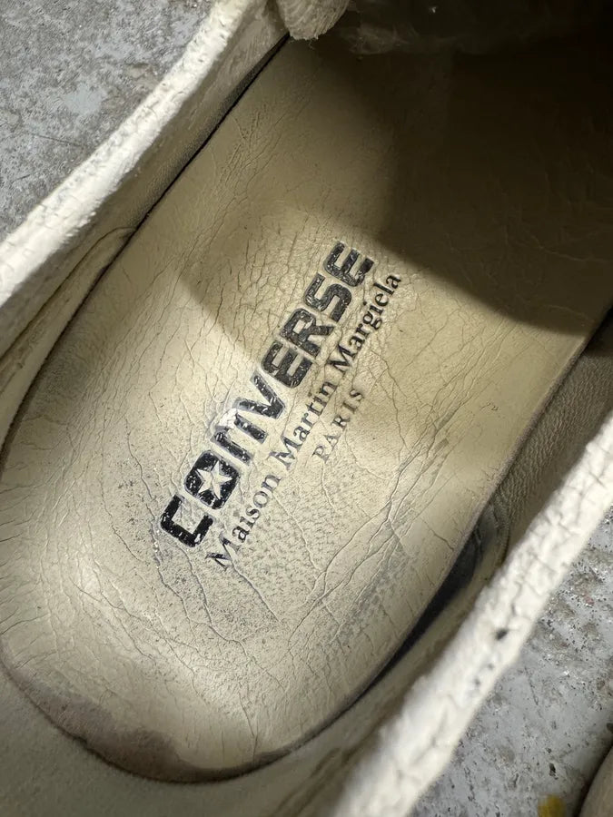 Maison Margiela x Converse White Cracked Leather Low Shoes (41.5eu/us8) QPtZveT 6