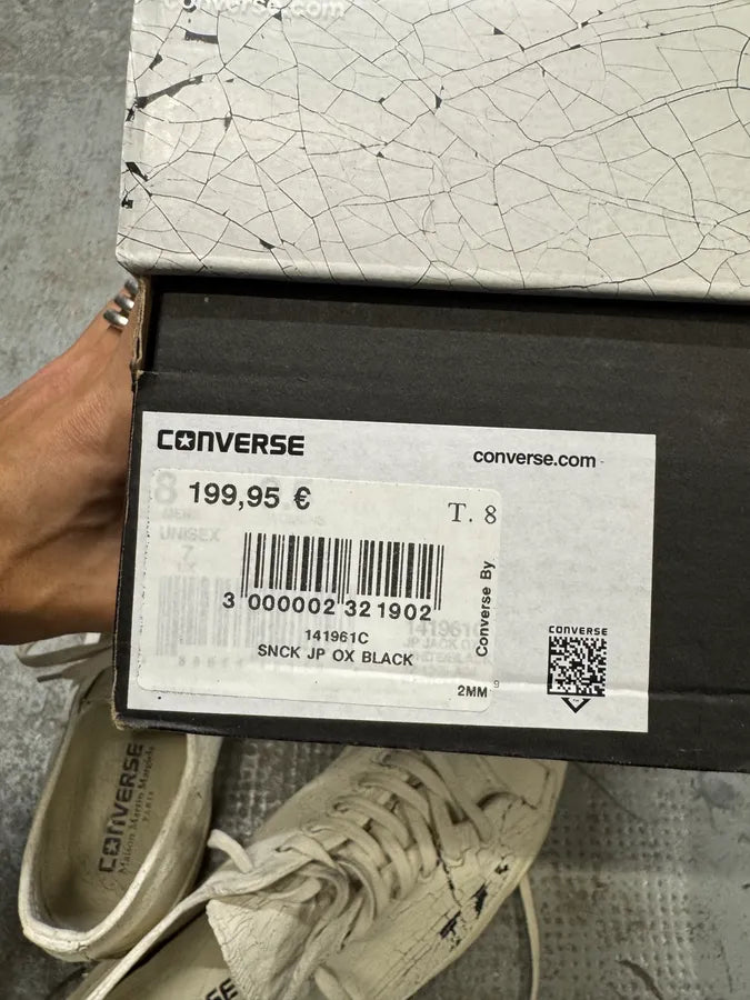 Maison Margiela x Converse White Cracked Leather Low Shoes (41.5eu/us8) QPtZveT 8