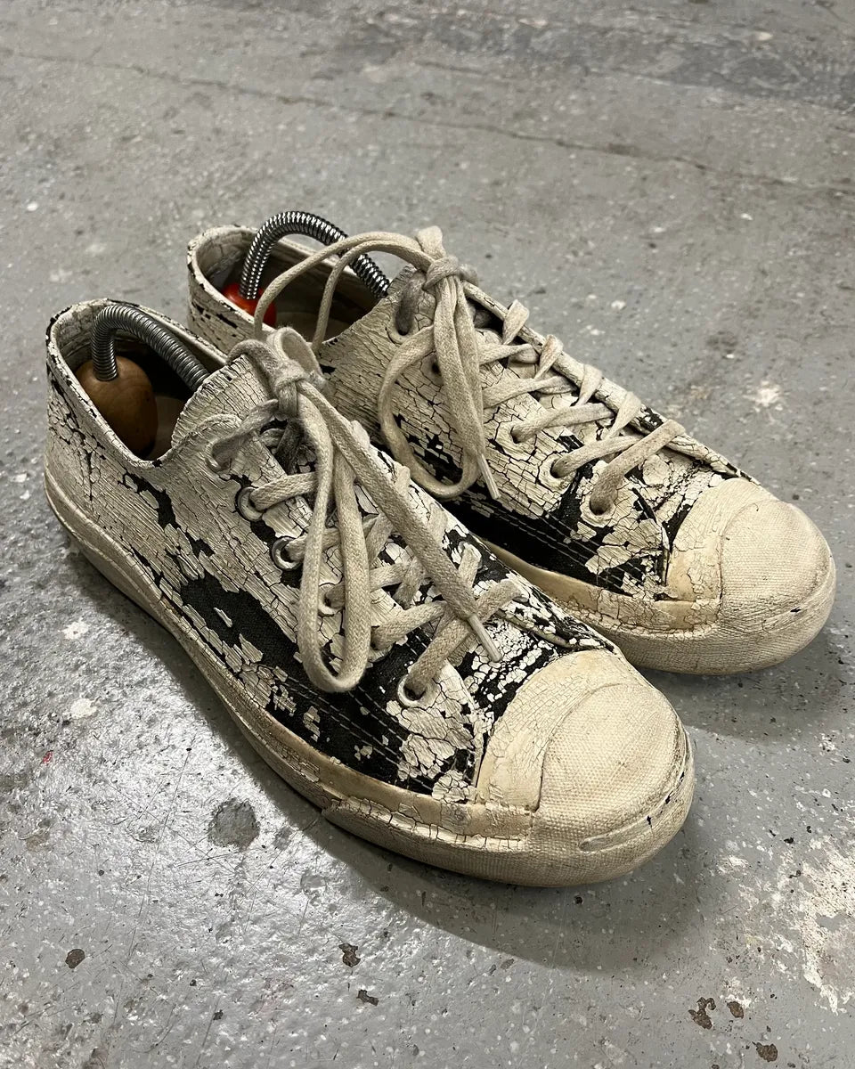 Maison Margiela x Converse White Cracked Painted Low Shoes OHNDXYq 0