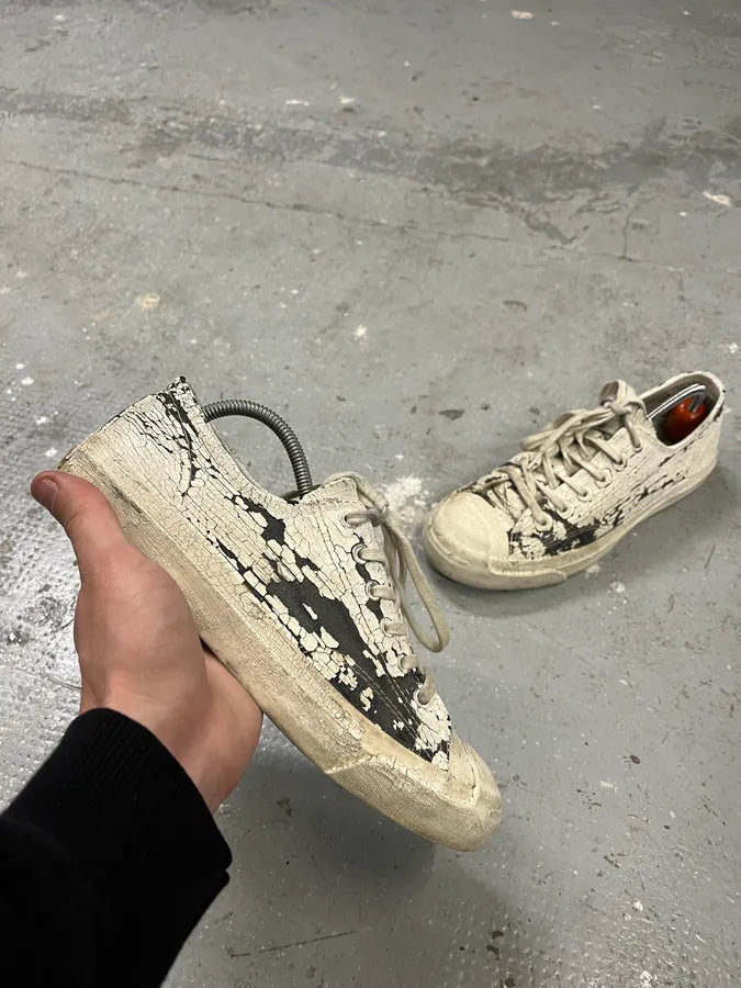 Maison Margiela x Converse White Cracked Painted Low Shoes OHNDXYq 1