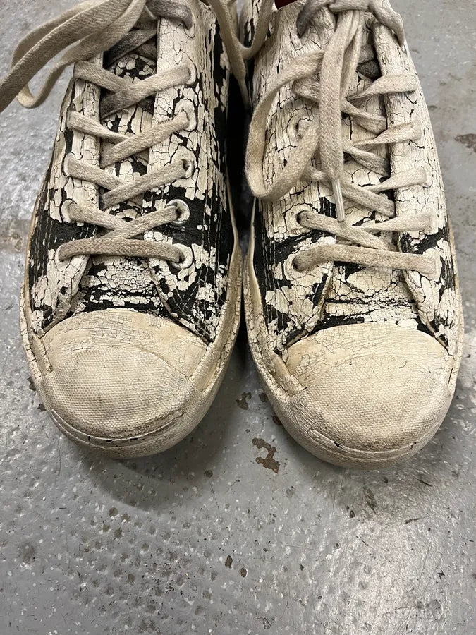 Maison Margiela x Converse White Cracked Painted Low Shoes OHNDXYq 2