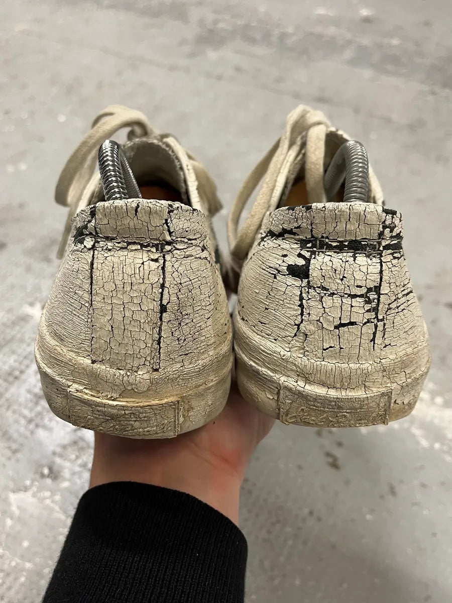 Maison Margiela x Converse White Cracked Painted Low Shoes OHNDXYq 6